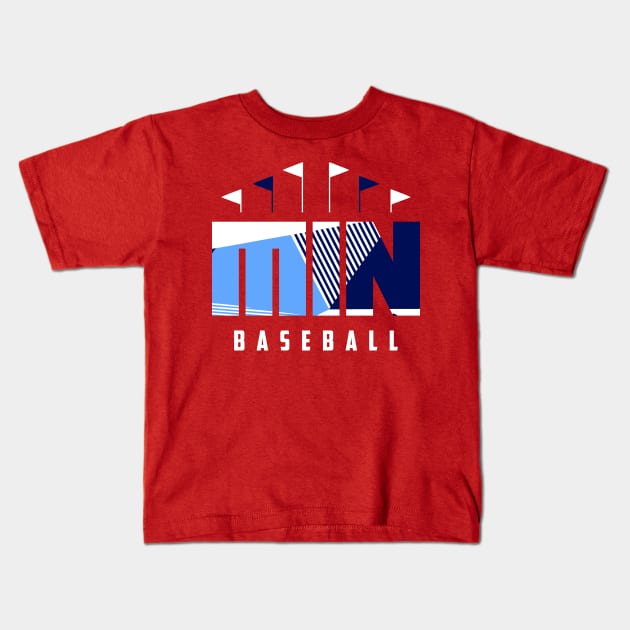 MIN Baseball Ballpark Kids T-Shirt by funandgames